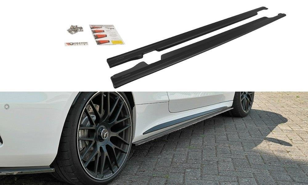 Maxton Design Street+ Seitenschweller Leisten passend für Mercedes C-Klasse C205 63 AMG Coupe schwarz Hochglanz
