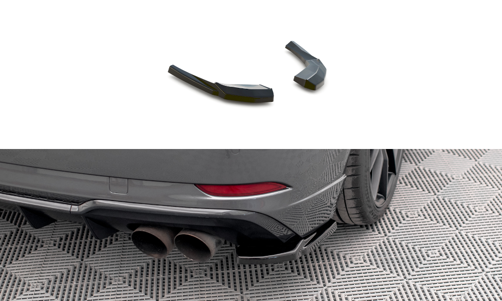 Maxton Design Heck Ansatz Flaps Diffusor V.1 passend für Audi S3 Sportback 8V Facelift schwarz Hochglanz