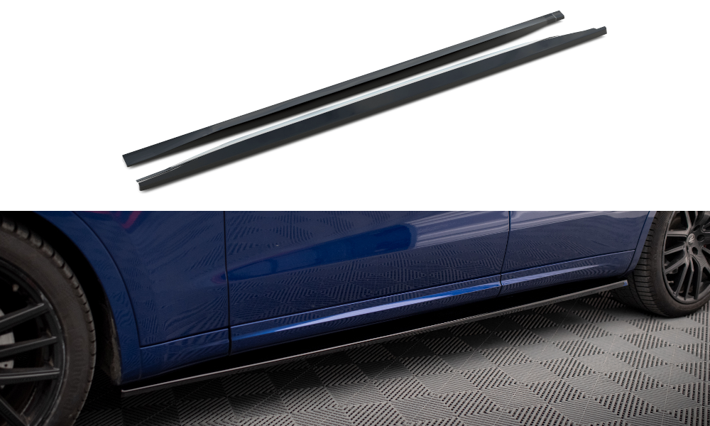 Maxton Design Street+ Seitenschweller Leisten passend für Maserati Levante GTS / Trofeo Mk1 schwarz Hochglanz