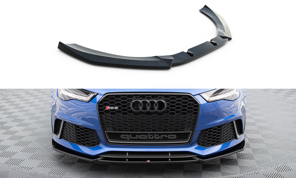 Maxton Design Street+ Spoilerlippe Front Ansatz V.4 passend für Audi RS6 C7 / C7 Facelift schwarz Hochglanz