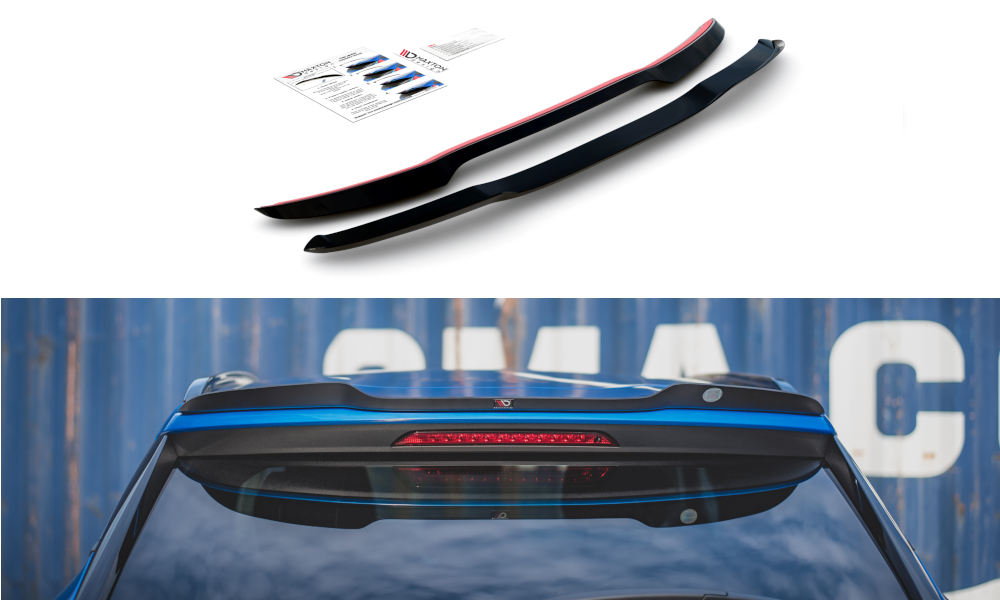 Maxton Design Spoiler CAP passend für Peugeot 2008 Mk2 schwarz Hochglanz