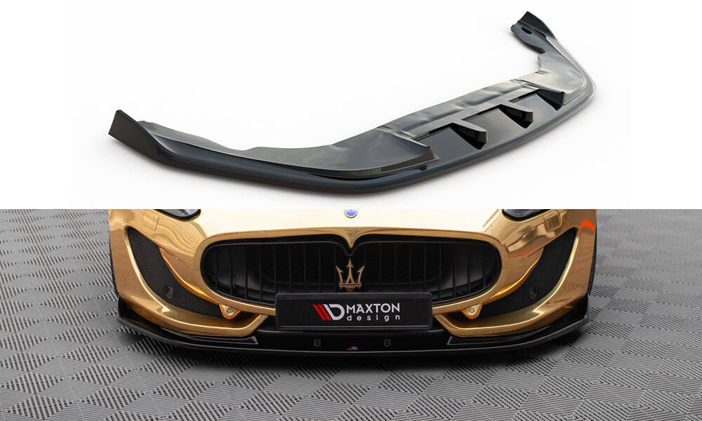 Maxton Design Street+ Spoilerlippe Front Ansatz V.1 passend für Maserati Granturismo Mk1 Facelift schwarz Hochglanz
