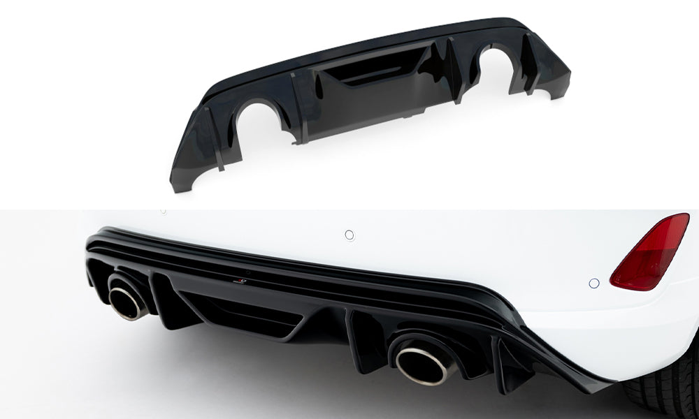 Maxton Design Diffusor Heck Ansatz V.3 passend für Ford Fiesta ST Mk8 schwarz Hochglanz