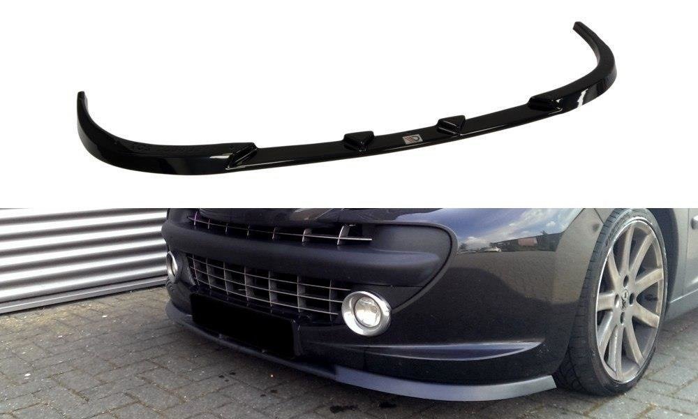 Maxton Design Street+ Spoilerlippe Front Ansatz passend für PEUGEOT 207 vor Facelift schwarz Hochglanz
