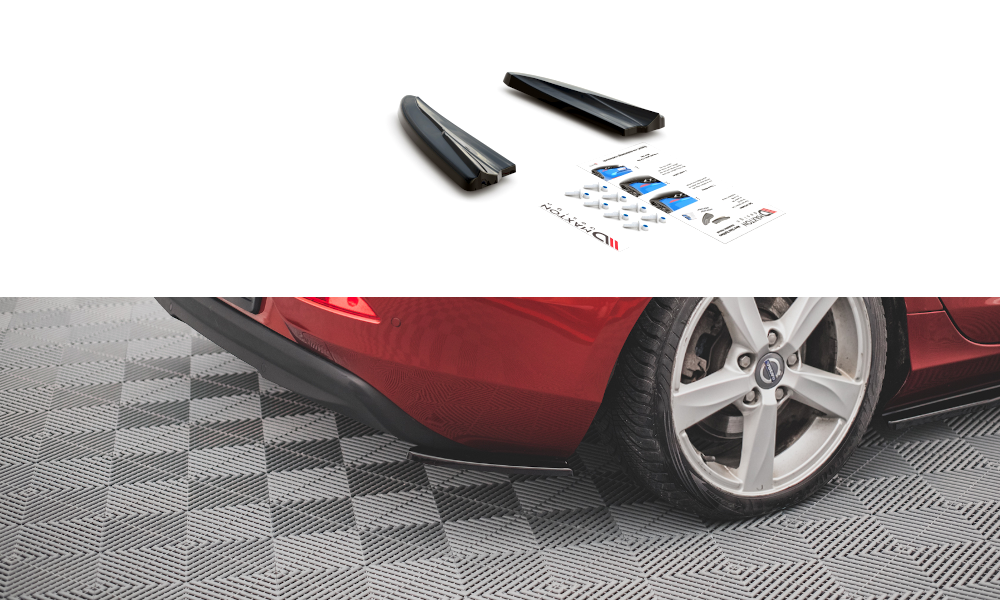 Maxton Design Heck Ansatz Flaps Diffusor passend für Volvo V40 schwarz Hochglanz