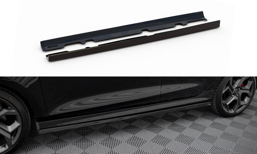 Maxton Design Street+ Seitenschweller Leisten V.2 passend für Ford Fiesta Mk8 ST / ST-Line schwarz Hochglanz