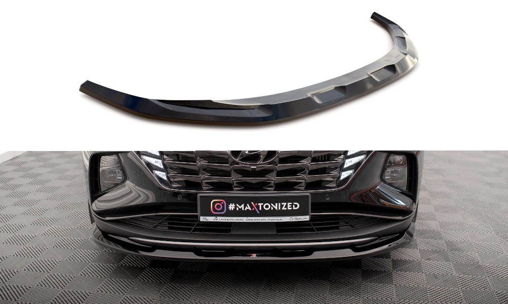 Maxton Design Street+ Spoilerlippe Front Ansatz V.1 passend für Hyundai Tucson Mk4 schwarz Hochglanz