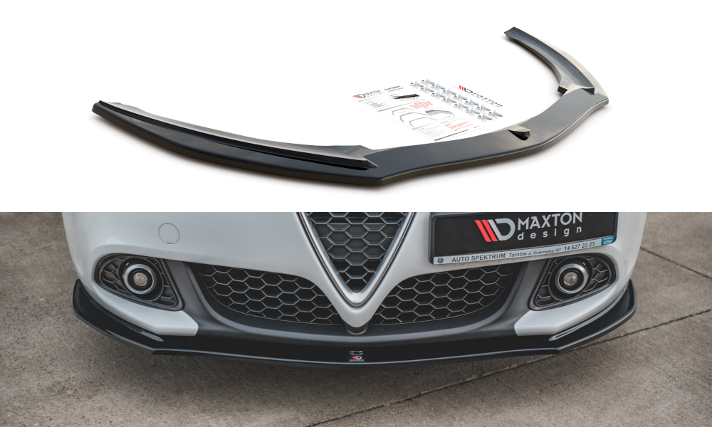 Maxton Design Street+ Spoilerlippe Front Ansatz V.2 passend für Alfa Romeo Giulietta schwarz Hochglanz