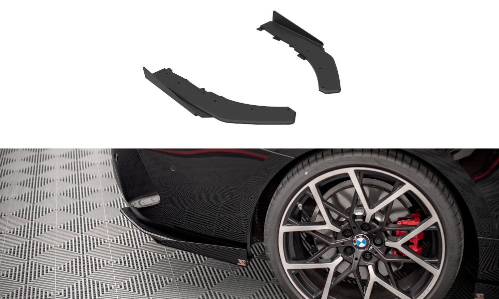 Maxton Design Street Pro Heck Ansatz Flaps Diffusor + Flaps passend für BMW 4er M-Paket G22 / G23 / G22 Facelift / G23 Facelift schwarz Hochglanz
