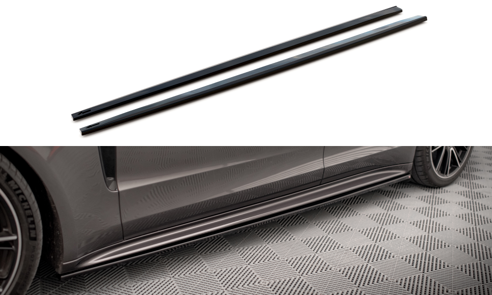 Maxton Design Street+ Seitenschweller Leisten passend für V.1 passend für Porsche Panamera Turbo S E-Hybrid / Panamera E-Hybrid / Panamera 4S 971 schwarz Hochglanz