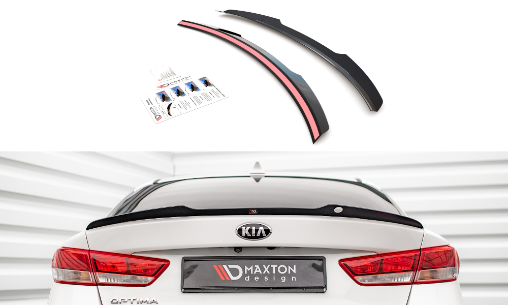 Maxton Design Spoiler CAP passend für Kia Optima Mk4 schwarz Hochglanz