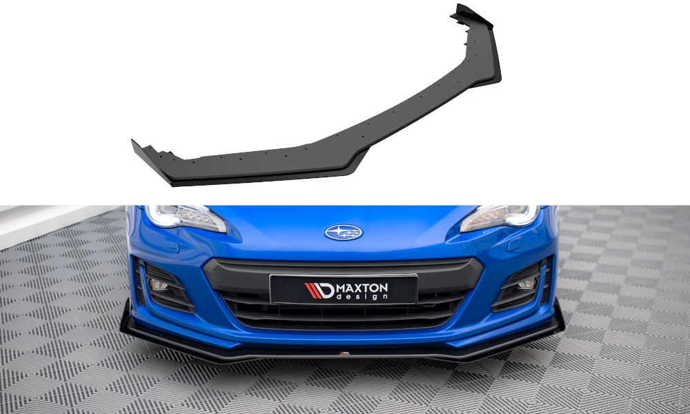 Maxton Design Street Pro Street+ Spoilerlippe Front Ansatz passend für + Flaps passend für V.1 + Flaps Subaru BRZ Mk1 Facelift schwarz Hochglanz