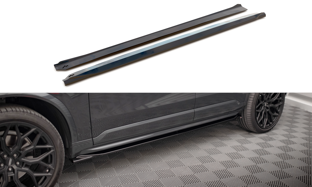 Maxton Design Street+ Seitenschweller Leisten passend für Volvo XC90 R-Design Mk2 / Mk2 Facelift schwarz Hochglanz