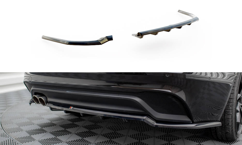 Maxton Design Street+ Mittlerer Diffusor RACE passend für Jaguar XE X760 Facelift schwarz Hochglanz