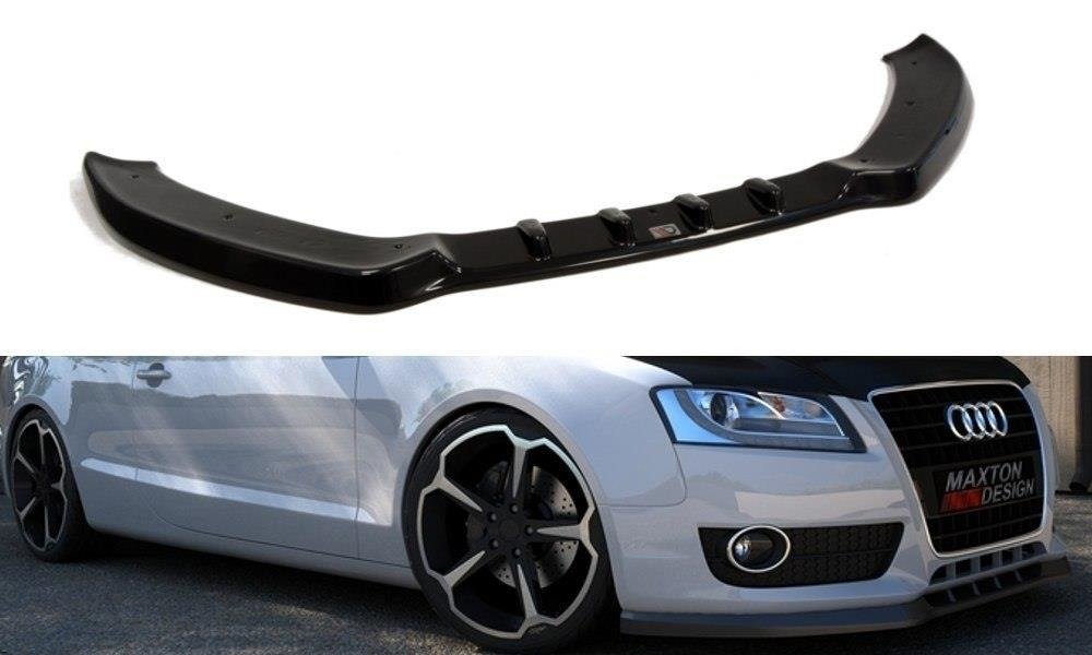 Maxton Design Street+ Spoilerlippe Front Ansatz passend für Audi A5 8T schwarz Hochglanz