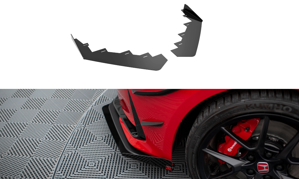 Maxton Design Front Stoßstange Flaps passend für Honda Civic Type-R Mk 11 schwarz Hochglanz