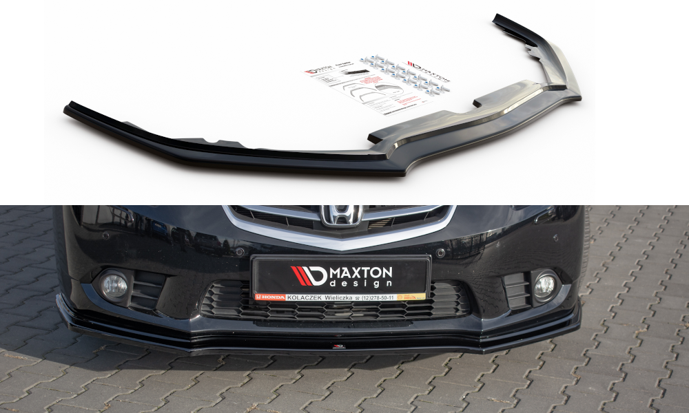 Maxton Design Street+ Spoilerlippe Front Ansatz passend für Honda Accord VIII (CU Series) Facelift schwarz Hochglanz