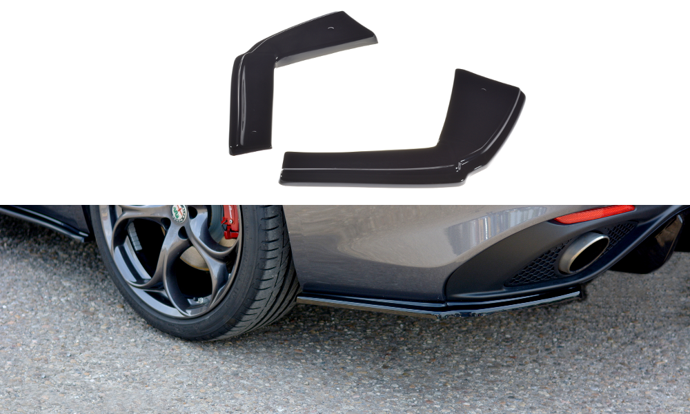 Maxton Design Heck Ansatz Flaps Diffusor passend für ALFA ROMEO GIULIA VELOCE schwarz Hochglanz
