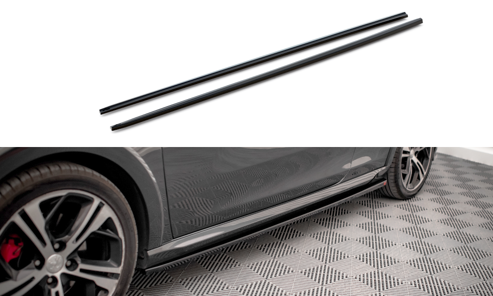 Maxton Design Street+ Seitenschweller Leisten passend für Peugeot 208 GTi Mk1 schwarz Hochglanz