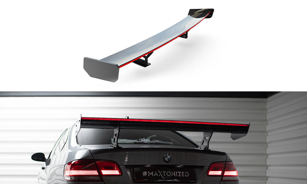 Maxton Design Carbon Spoiler With Internal Brackets Uprights + LED BMW 3er / M3 Coupe E92 für BMW 3er E92