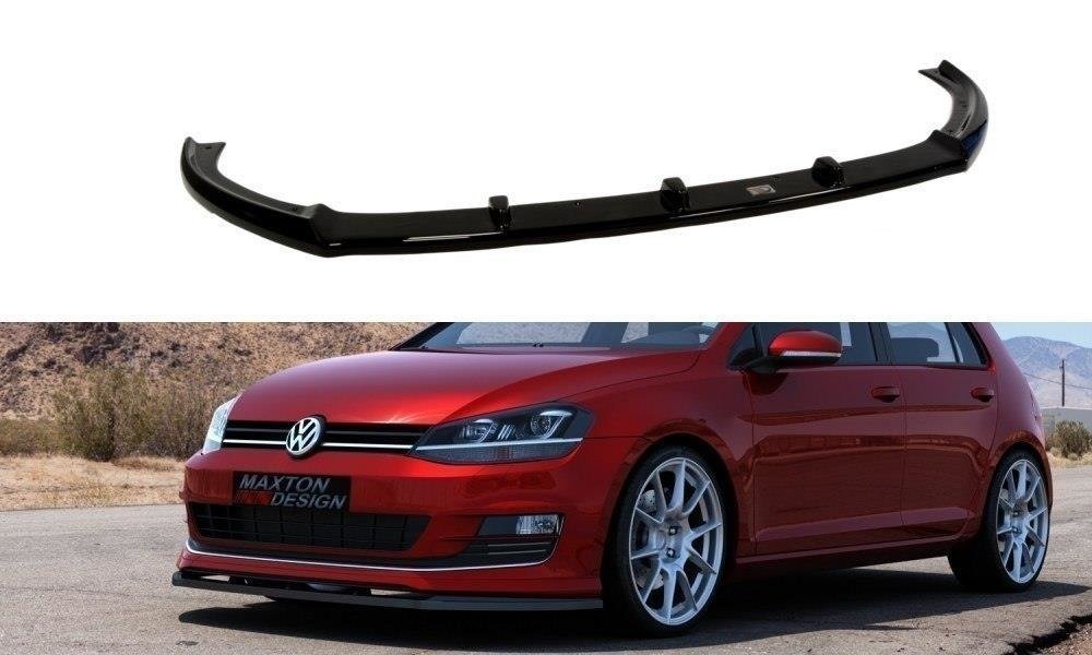 Maxton Design Street+ Spoilerlippe Front Ansatz passend für VW Golf Mk7 For Sport Pack schwarz Hochglanz
