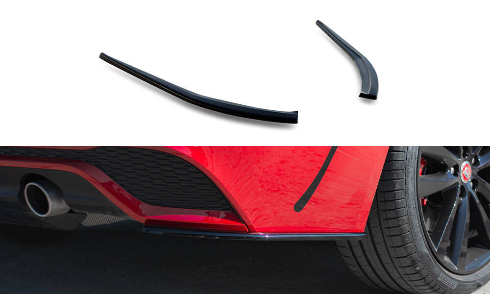 Maxton Design Heck Ansatz Flaps Diffusor passend für Jaguar XE R-Dynamic X760 Facelift schwarz Hochglanz