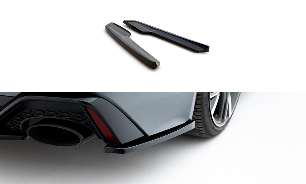 Maxton Design Heck Ansatz Flaps Diffusor V.1 passend für Audi RS6 C8 / C8 Facelift schwarz Hochglanz
