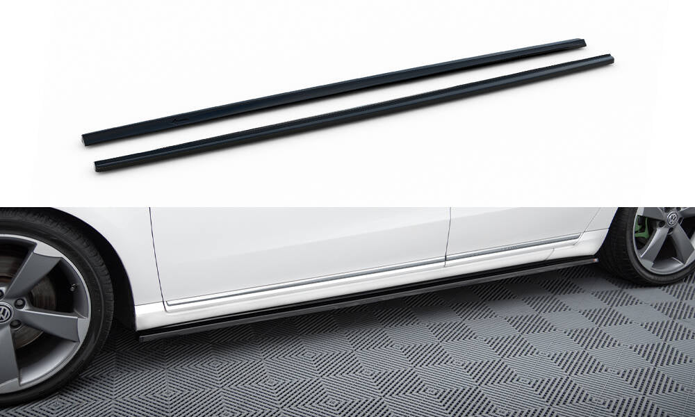 Maxton Design Street+ Seitenschweller Leisten passend für VW Passat B7 schwarz Hochglanz