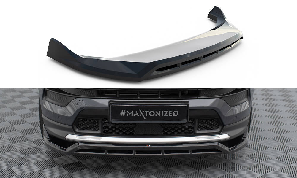 Maxton Design Street+ Spoilerlippe Front Ansatz passend für Jeep Compass Limited Mk2 Facelift schwarz Hochglanz