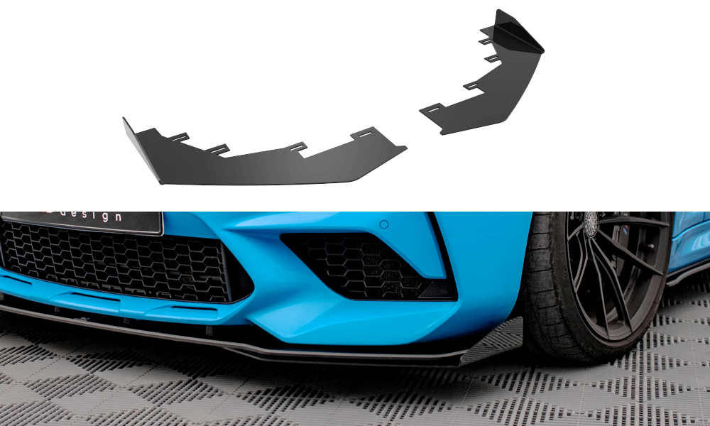 Maxton Design Front Stoßstange Flaps passend für BMW M2 Competition F87 schwarz Hochglanz