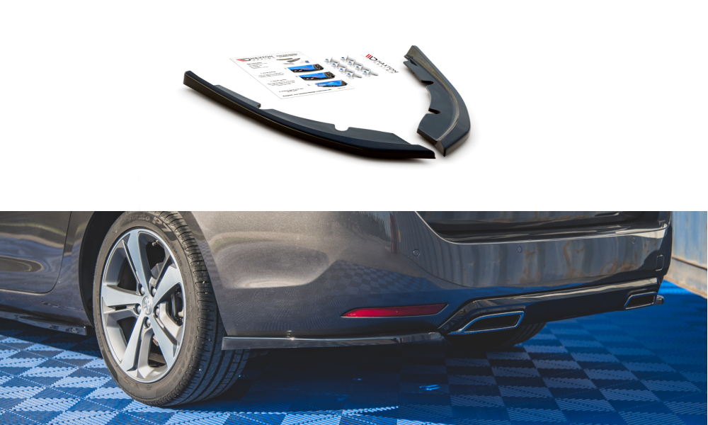 Maxton Design Heck Ansatz Flaps Diffusor passend für Peugeot 308 SW Mk2 schwarz Hochglanz