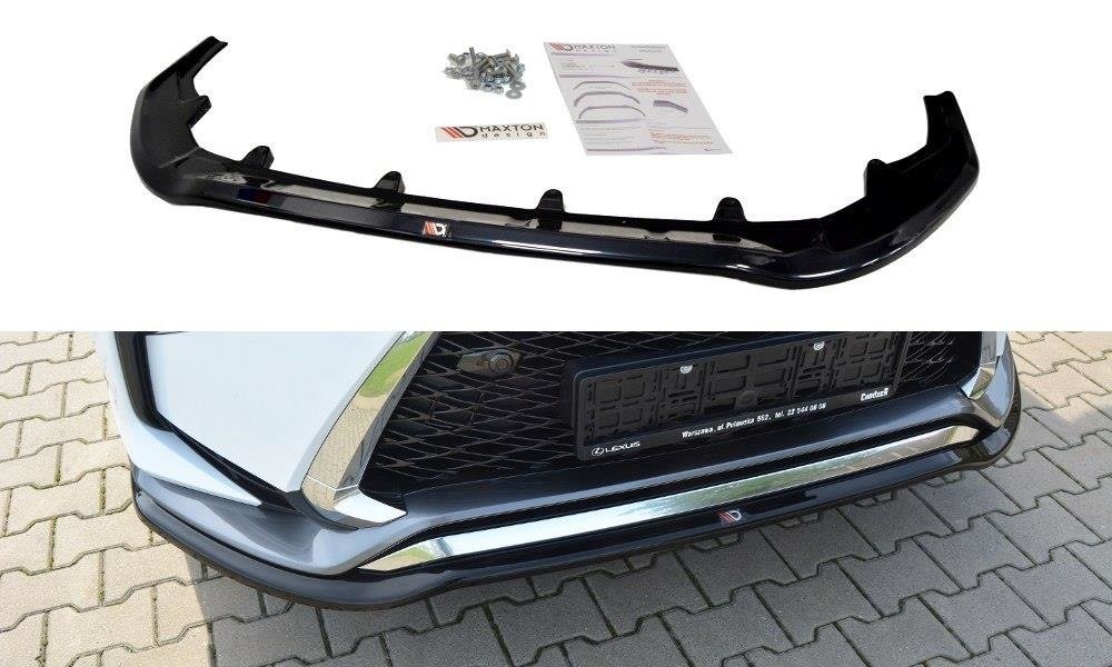 Maxton Design Street+ Spoilerlippe Front Ansatz V.1 passend für Lexus RX Mk4 F-Sport schwarz Hochglanz