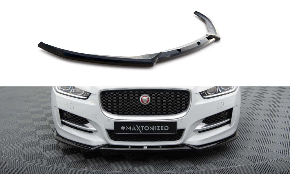 Maxton Design Street+ Spoilerlippe Front Ansatz V.2 passend für Jaguar XE R-Sport X760 schwarz Hochglanz