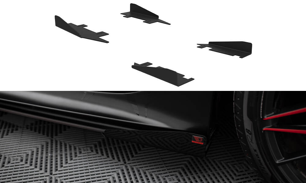 Maxton Design Side Flaps Audi A7 S-Line C7 Schwarz Hochglanz