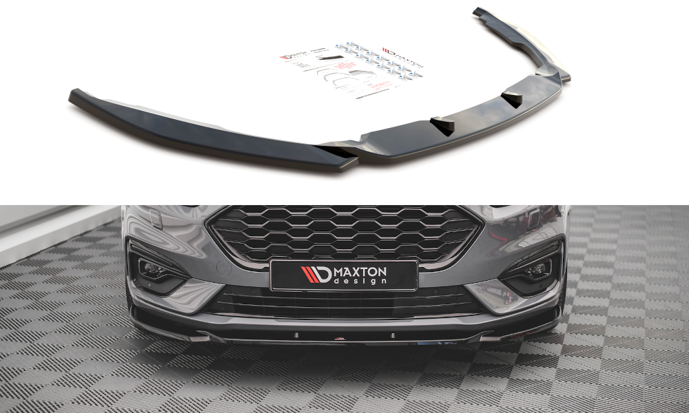 Maxton Design Street+ Spoilerlippe Front Ansatz V.2 passend für Ford Mondeo ST-Line Mk5 Facelift schwarz Hochglanz