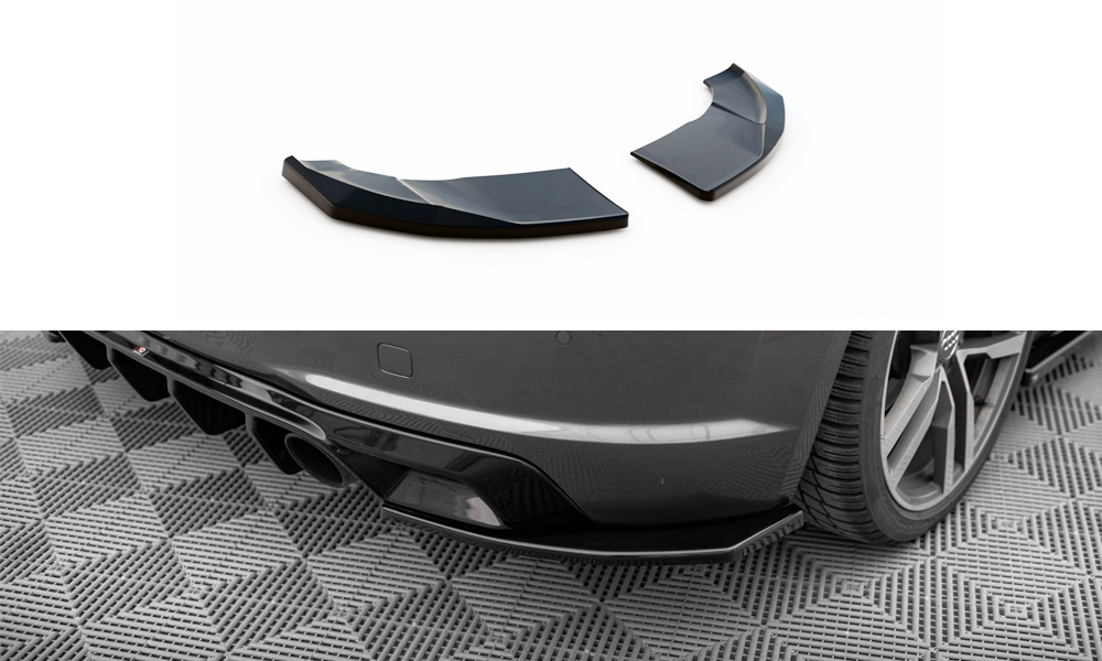 Maxton Design Heck Ansatz Flaps Diffusor V.2 passend für Audi TT S-Line 8S schwarz Hochglanz