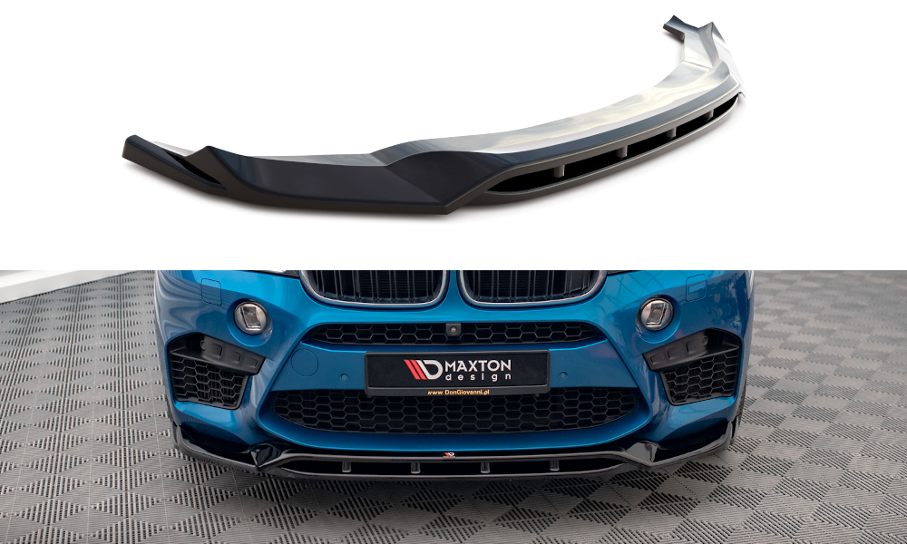 Maxton Design Street+ Spoilerlippe Front Ansatz V.3 passend für BMW X5 M F85 / X6 M F86 schwarz Hochglanz