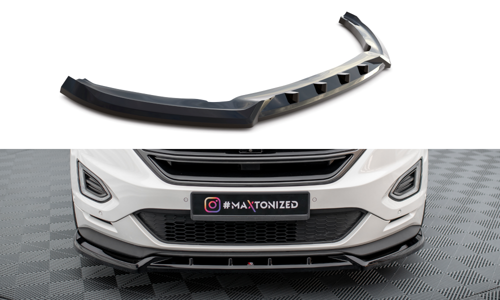 Maxton Design Street+ Spoilerlippe Front Ansatz passend für Ford Edge Sport Mk2 schwarz Hochglanz