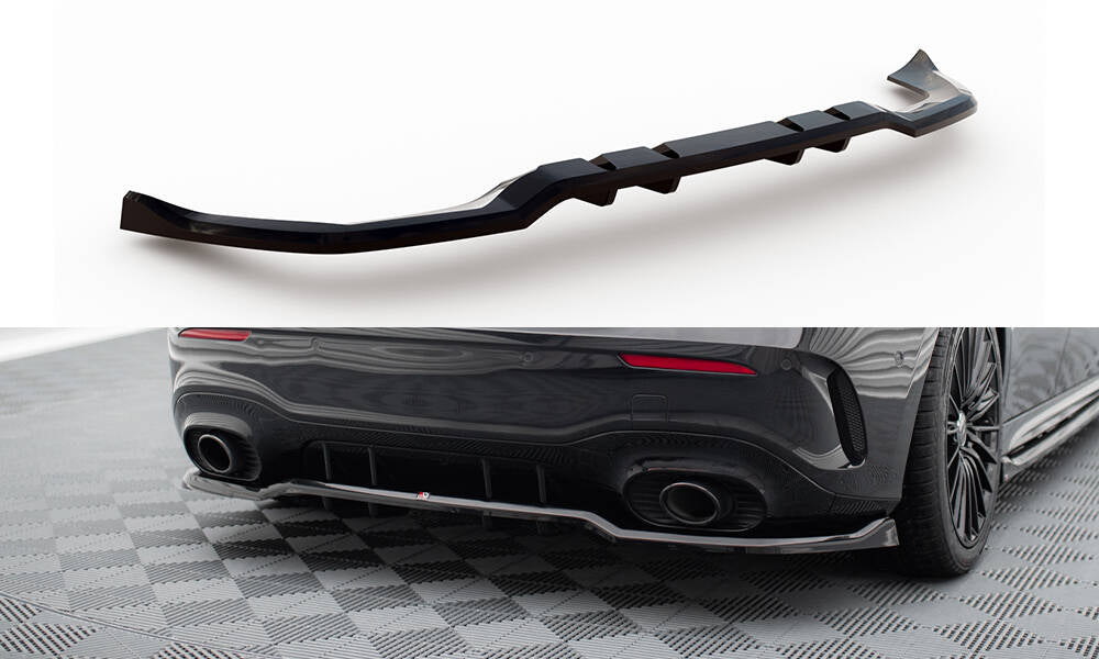 Maxton Design Street+ Mittlerer Diffusor RACE passend für Mercedes-AMG A35 Hatchback W177 schwarz Hochglanz