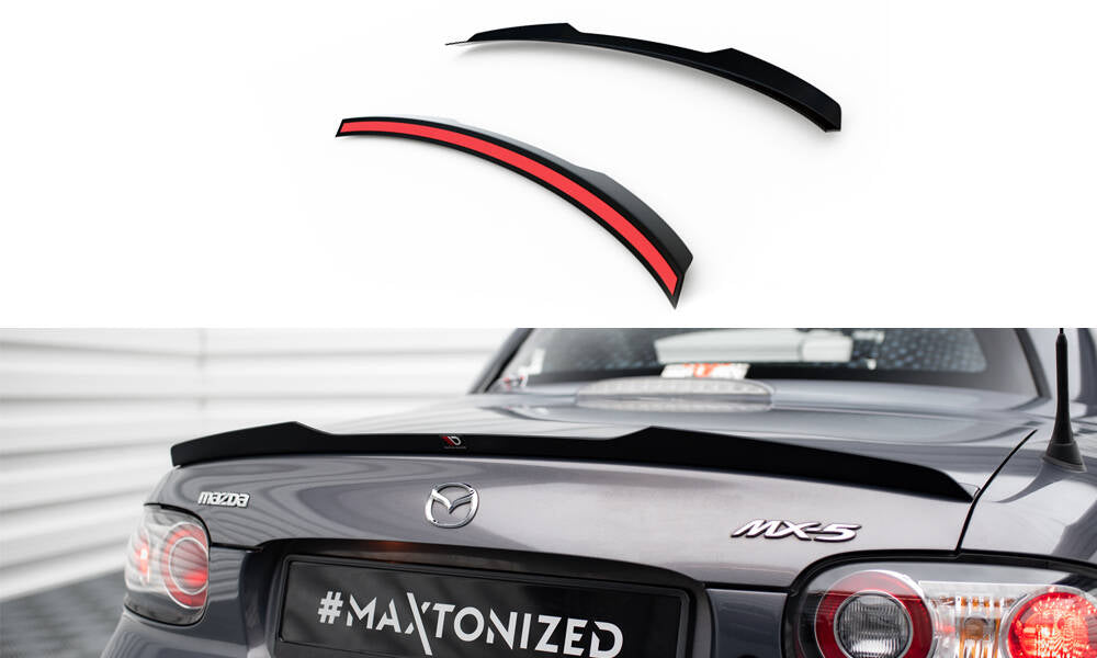 Maxton Design Spoiler CAP passend für Mazda MX-5 Mk3 (NC) Facelift schwarz Hochglanz