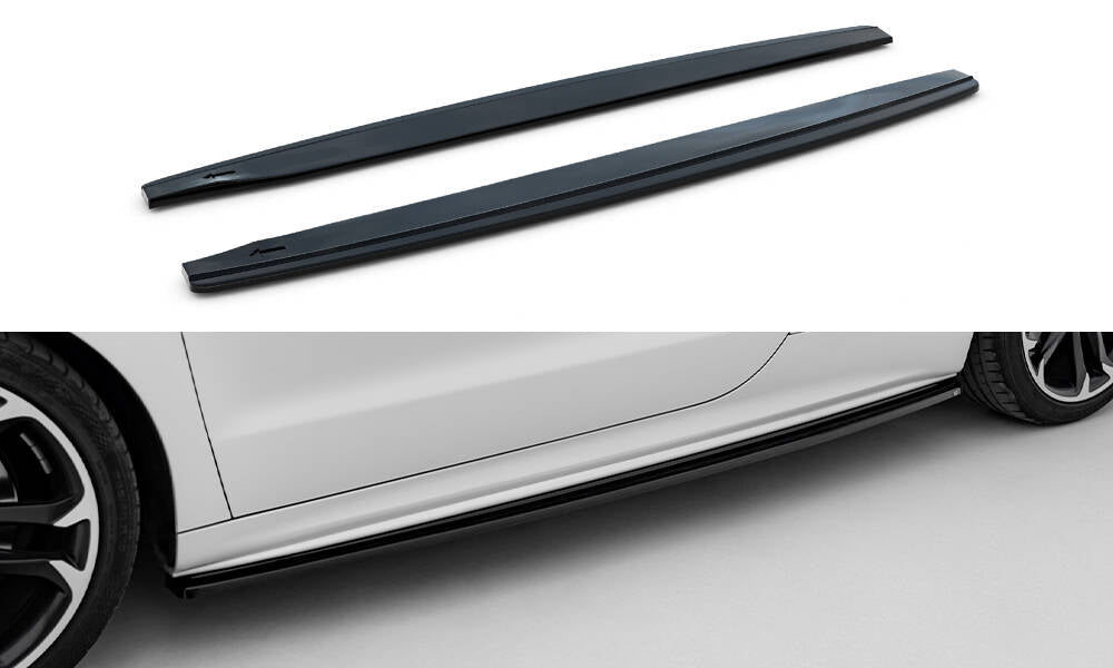 Maxton Design Street+ Seitenschweller Leisten passend für Peugeot RCZ Mk1 / Mk1 Facelift schwarz Hochglanz
