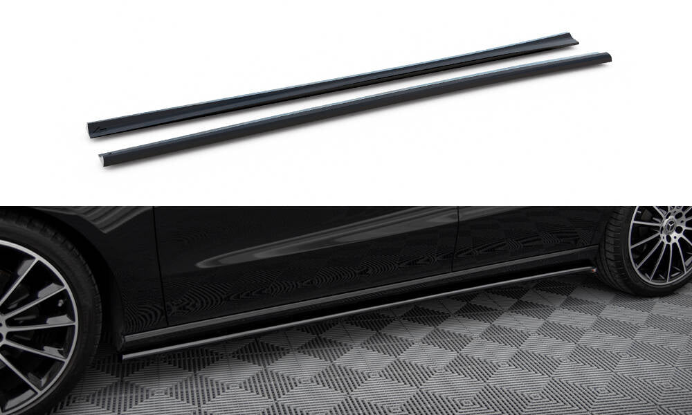 Maxton Design Street+ Seitenschweller Leisten passend für Mercedes-Benz CLA C118 schwarz Hochglanz
