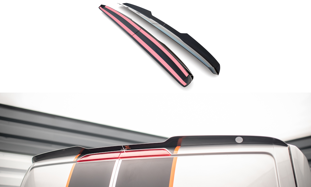Maxton Design Spoiler CAP passend für Ford Transit Custom Mk1 schwarz Hochglanz