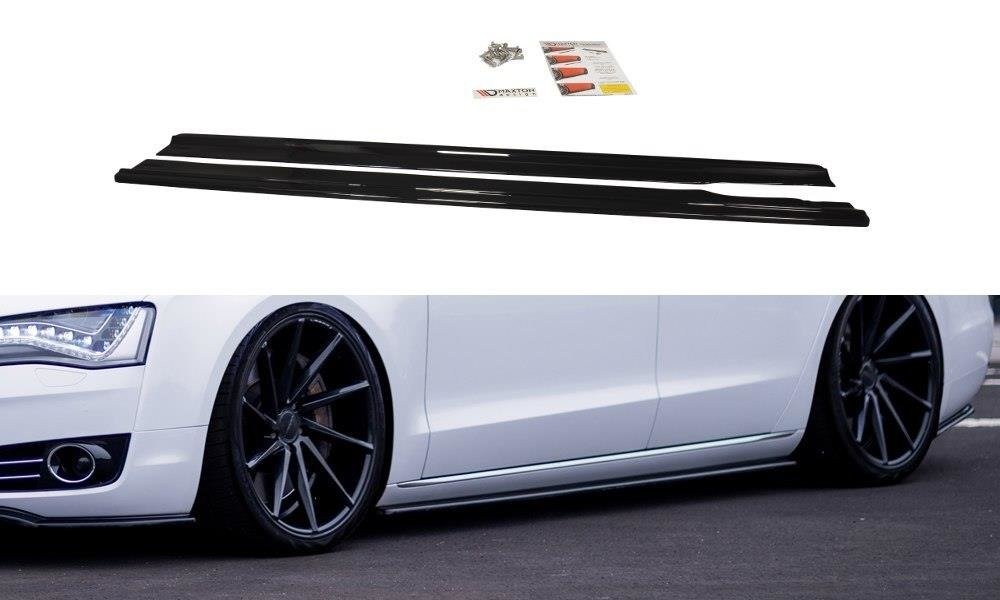 Maxton Design Seitenschweller Ansatz für Audi A8 D4 Carbon Look