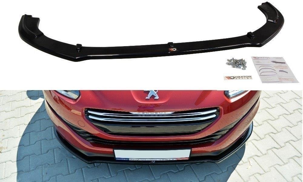 Maxton Design Street+ Spoilerlippe Front Ansatz V.1 passend für Peugeot RCZ Mk1 Facelift schwarz Hochglanz