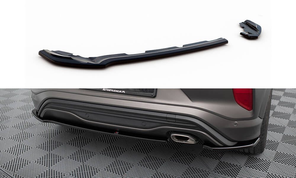 Maxton Design Heck Ansatz Flaps Diffusor passend für Ford Puma ST-Line Mk1 schwarz Hochglanz