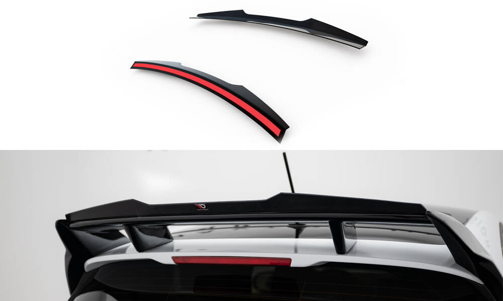 Maxton Design Spoiler CAP passend für Ford Fiesta Standard / ST / ST-Line Mk8 (Für FO-FI-8-FH1FP) schwarz Hochglanz