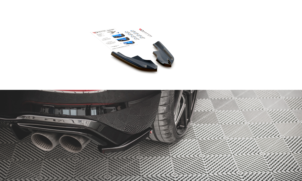 Maxton Design Heck Ansatz Flaps Diffusor V.4 passend für VW Golf R Hatchback Mk8 Facelift schwarz Hochglanz