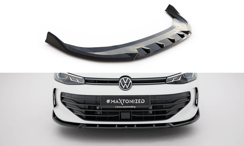Maxton Design Street+ Spoilerlippe Front Ansatz V.2 passend für VW Passat B9 schwarz Hochglanz