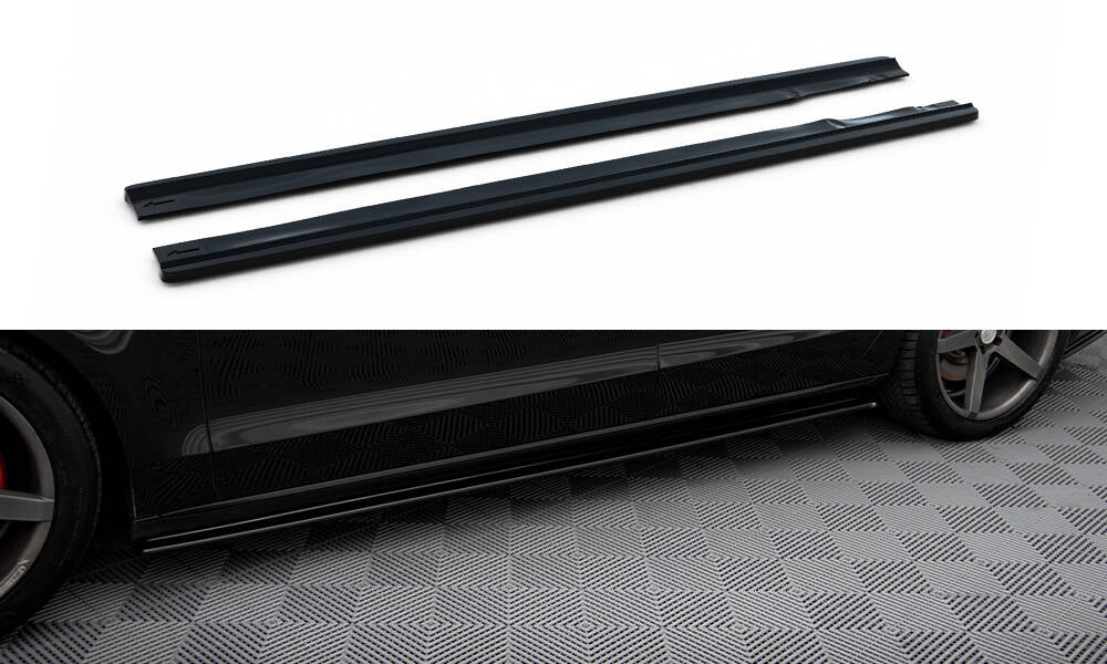 Maxton Design Street+ Seitenschweller Leisten passend für Audi A8 D4 schwarz Hochglanz